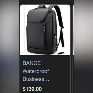 BANGE Black Waterproof Business Backpack